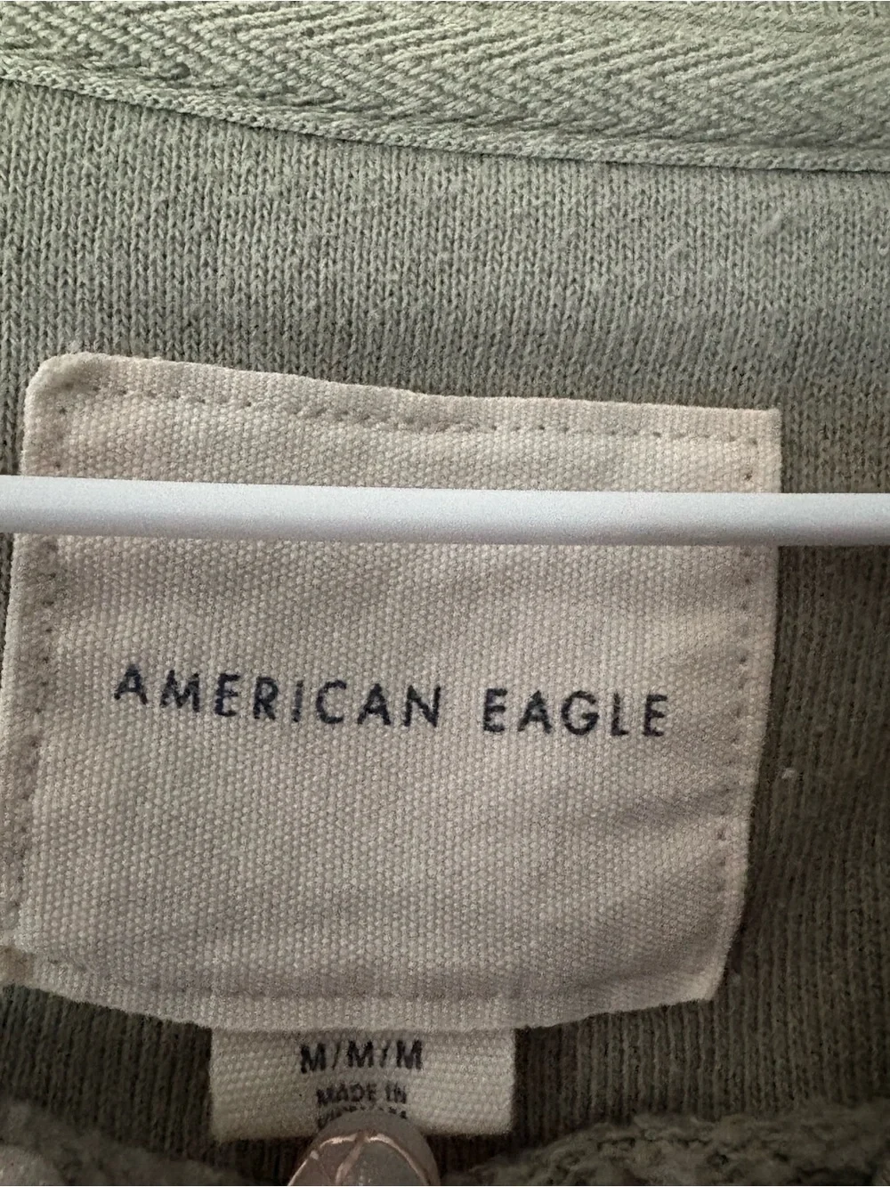 American Eagle Butterfly Olive Green Crew Neck